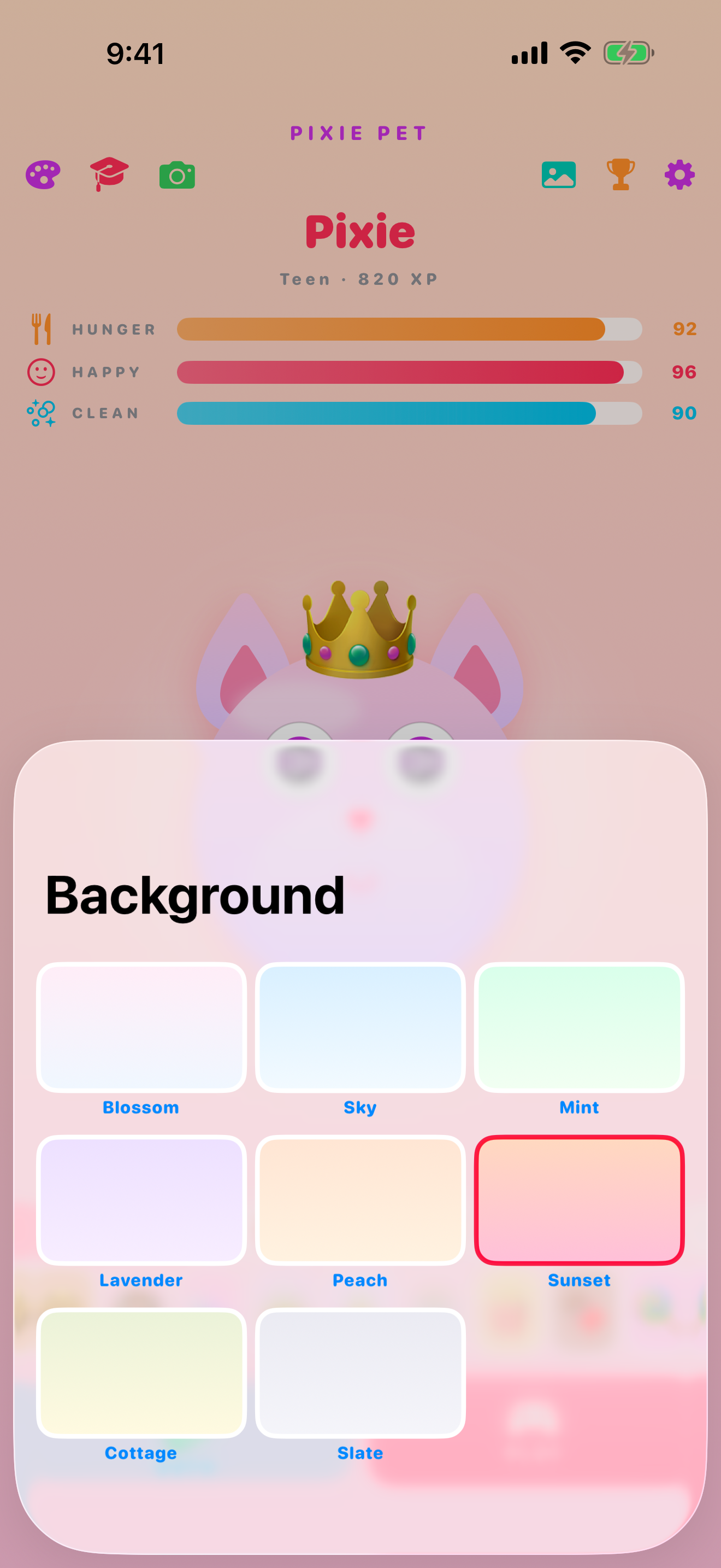 Choose background themes