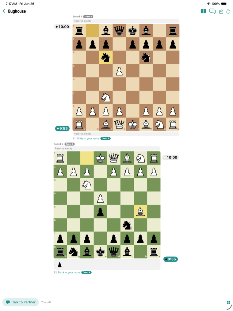 Bughouse on iPad