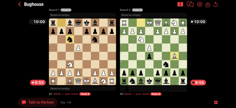 Bughouse — two boards on iPhone