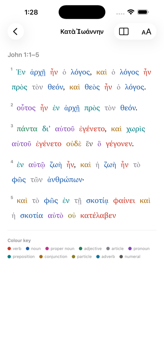 The colour-coded Greek reader