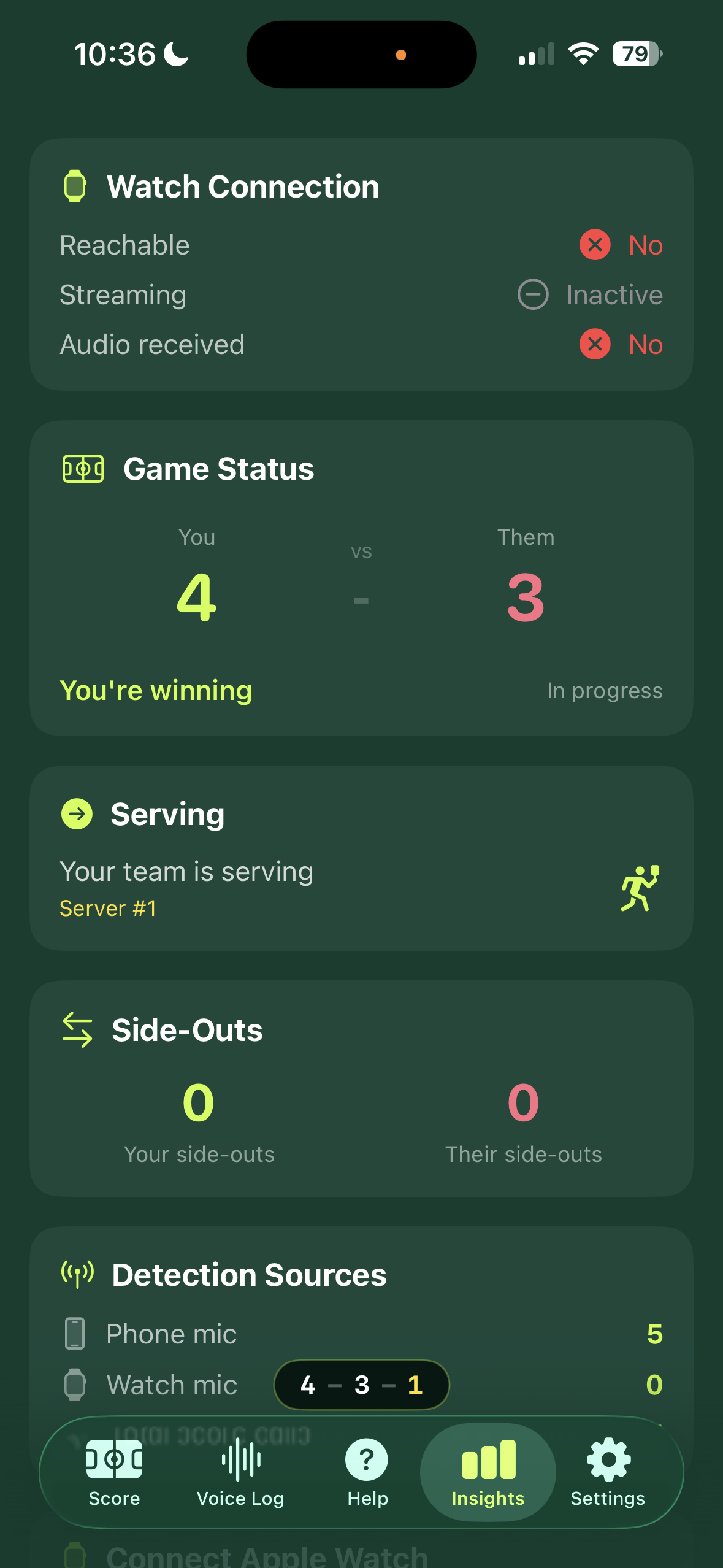 Listening for score calls